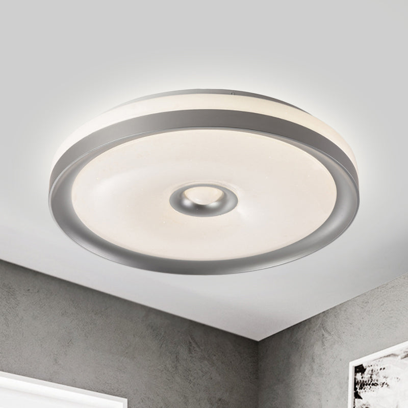Macaron Flush Mount Led Ceiling Lamp - Grey/Pink/Brown Round Design With High Penetrated Acrylic
