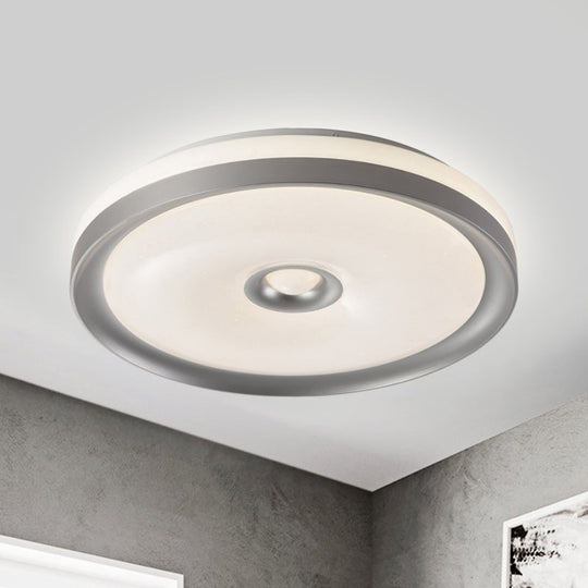 Macaron Flush Mount Led Ceiling Lamp - Grey/Pink/Brown Round Design With High Penetrated Acrylic