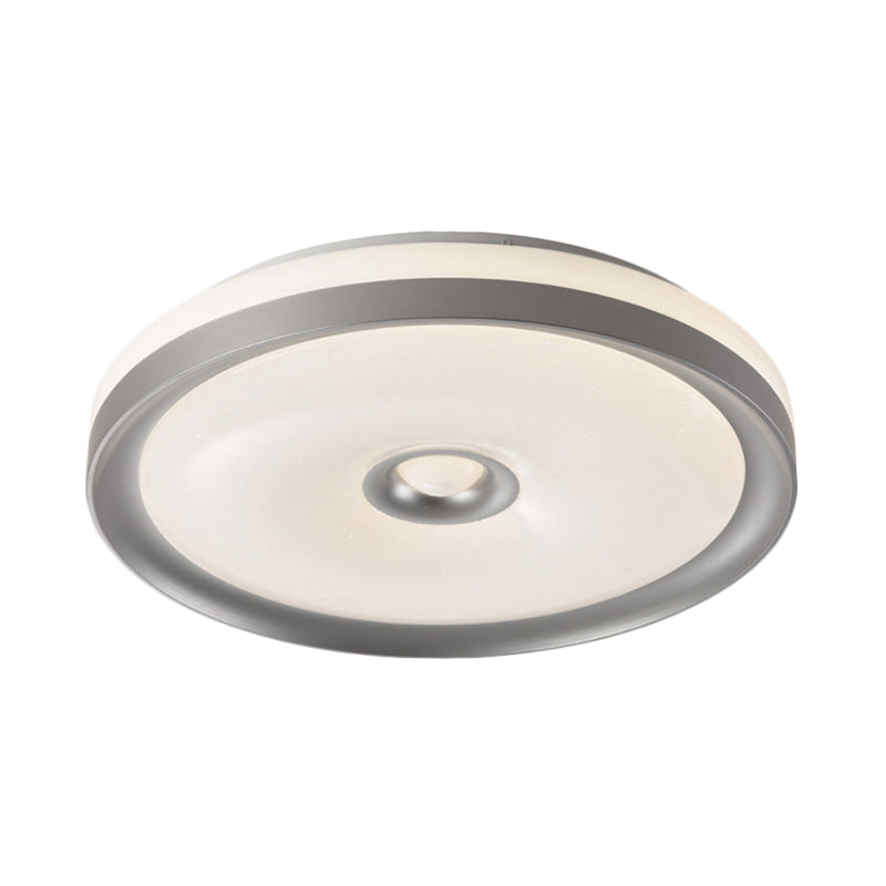 Macaron Flush Mount Led Ceiling Lamp - Grey/Pink/Brown Round Design With High Penetrated Acrylic