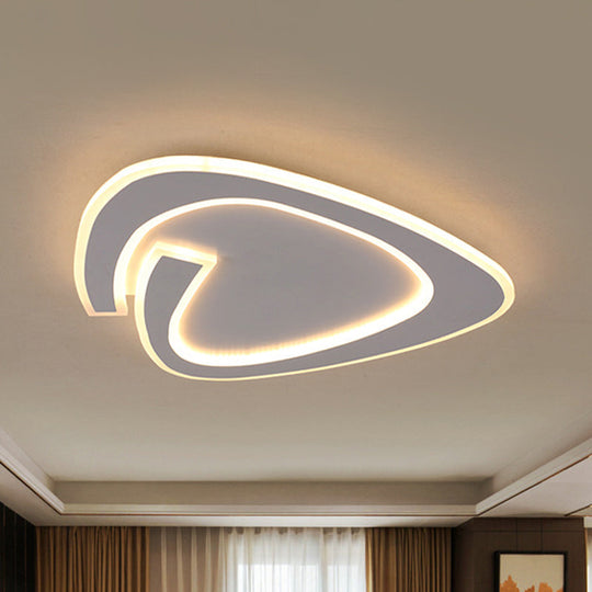 19.5’/23.5’ Triangle Acrylic Ceiling Lamp - Minimalist Led Flush Lighting In Warm/White Light Grey