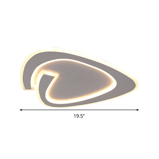 19.5’/23.5’ Triangle Acrylic Ceiling Lamp - Minimalist Led Flush Lighting In Warm/White Light Grey