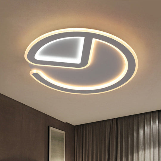 Minimal Flush Mount Led Ceiling Light Fixture - 16’/19.5’ Dia Thin Acrylic Grey Warm/White /