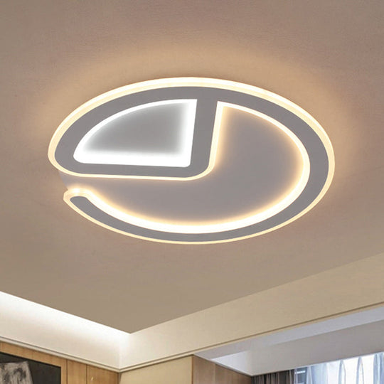 Minimal Flush Mount Led Ceiling Light Fixture - 16/19.5 Dia Thin Acrylic Grey Warm/White