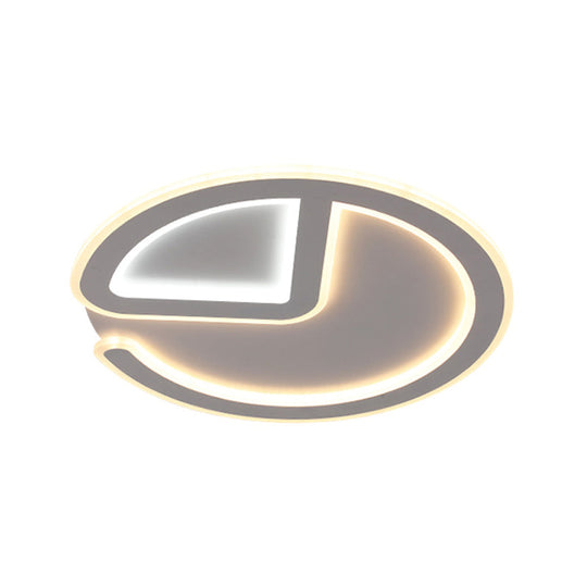 Minimal Flush Mount Led Ceiling Light Fixture - 16/19.5 Dia Thin Acrylic Grey Warm/White