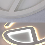 Minimal Flush Mount Led Ceiling Light Fixture - 16’/19.5’ Dia Thin Acrylic Grey Warm/White