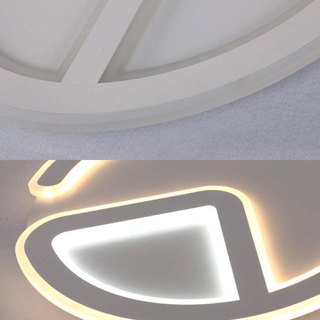 Minimal Flush Mount Led Ceiling Light Fixture - 16’/19.5’ Dia Thin Acrylic Grey Warm/White