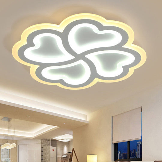 White Clover Ceiling Mount Lamp 19.5’/23.5’ - Modern Led Metallic Flushmount Light
