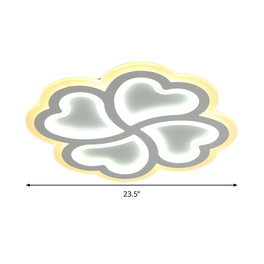 White Clover Ceiling Mount Lamp 19.5’/23.5’ - Modern Led Metallic Flushmount Light