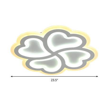 White Clover Ceiling Mount Lamp 19.5/23.5 - Modern Led Metallic Flushmount Light