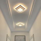 Contemporary Mini Round/Square Flush Mount Ceiling Light In Black/White With Metal Finish - Led
