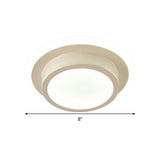Contemporary Mini Round/Square Flush Mount Ceiling Light In Black/White With Metal Finish - Led
