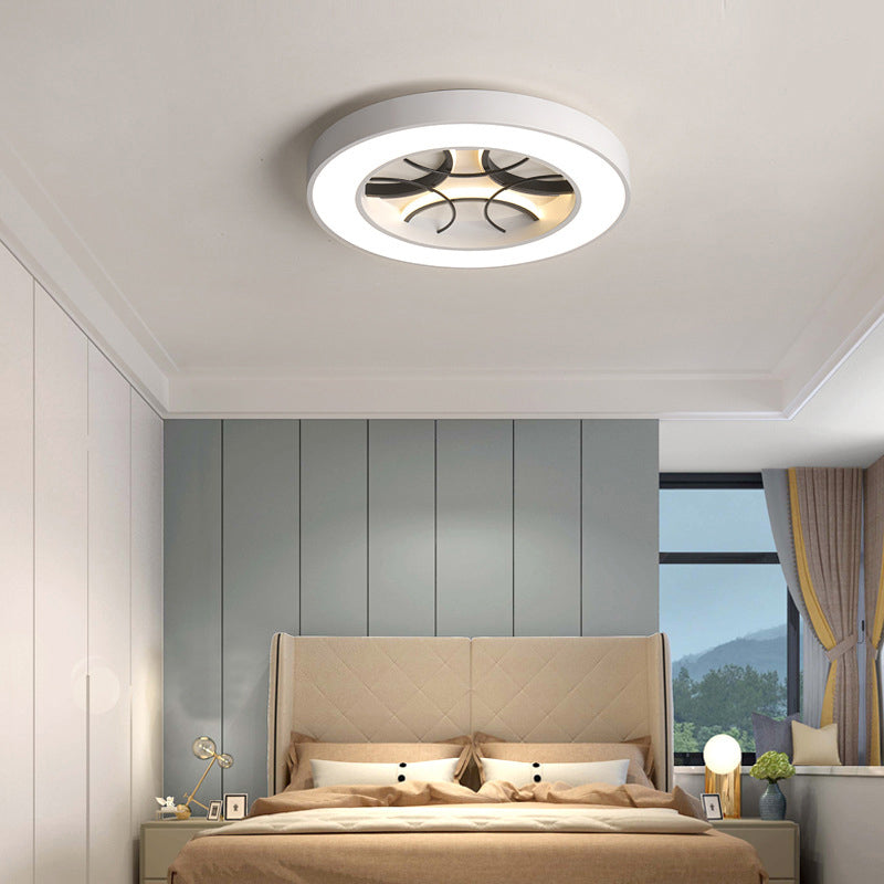 16/19.5 Modern White Led Flush Light Fixture - Round Metal Ceiling Lamp With Warm/White/3 Color