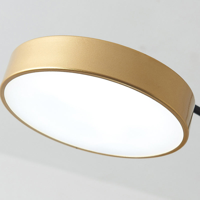 Pendelleuchte aus Metall im schlichten Stil mit 6 Köpfen, Gold/Weiß – Hängende Deckenleuchte für das Wohnzimmer im Zweigstil