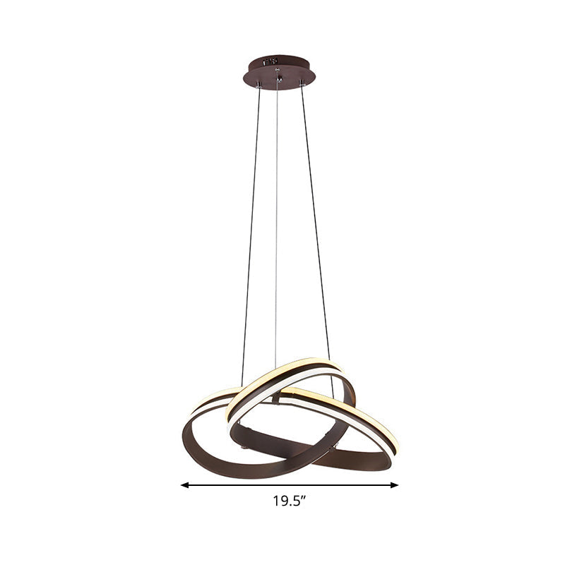 Moderne Kaffee-Kronleuchterlampe aus Metall – Nahtloses Kurvendesign | LED-Pendelleuchte, warmweißes Leuchten