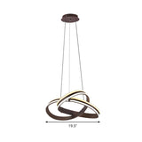 Moderne Kaffee-Kronleuchterlampe aus Metall – Nahtloses Kurvendesign | LED-Pendelleuchte, warmweißes Leuchten