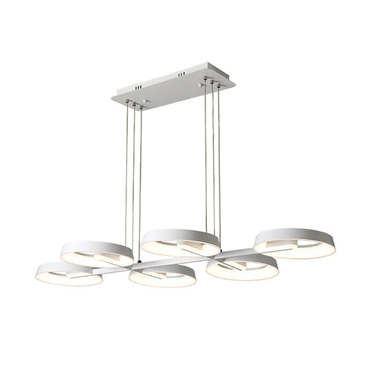 Minimalistischer runder Metall-Pendelleuchter - Weiß, 3/6 Hängeleuchten für Esszimmer