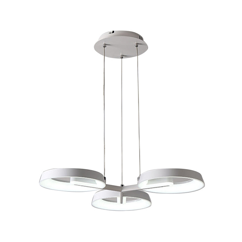Minimalistischer runder Metall-Pendelleuchter - Weiß, 3/6 Hängeleuchten für Esszimmer