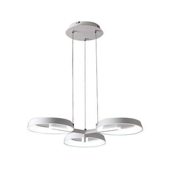 Minimalistischer runder Metall-Pendelleuchter - Weiß, 3/6 Hängeleuchten für Esszimmer