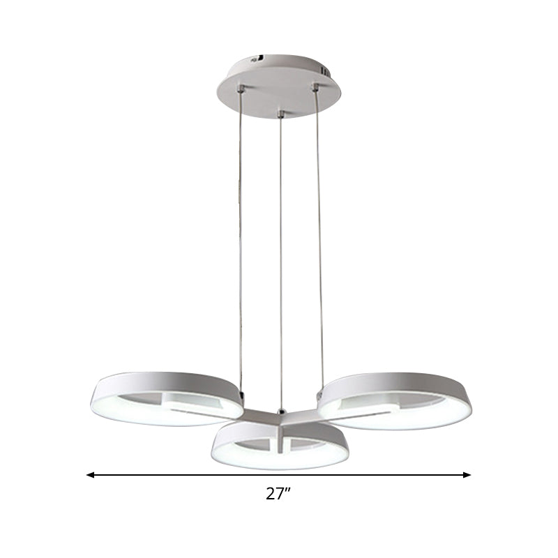 Minimalistischer runder Metall-Pendelleuchter - Weiß, 3/6 Hängeleuchten für Esszimmer