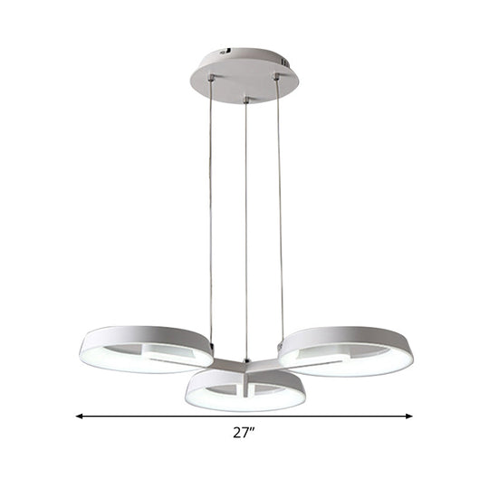 Minimalistischer runder Metall-Pendelleuchter - Weiß, 3/6 Hängeleuchten für Esszimmer