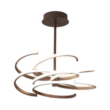 Hängende Deckenleuchte in Kaffee-Optik – LED-Kronleuchterlampe aus Metall im schlichten Stil, 19,5"/24,5" breit, warmes/weißes Licht
