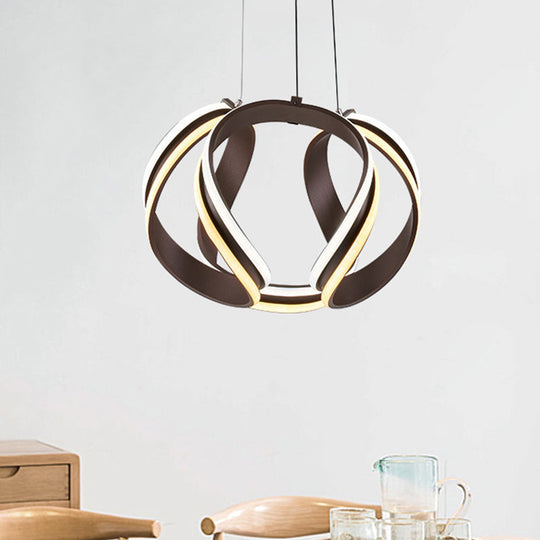 Modern Metal Abstract Chandelier Pendant Light with LED Kit - Warm/White Lighting Coffee / Warm