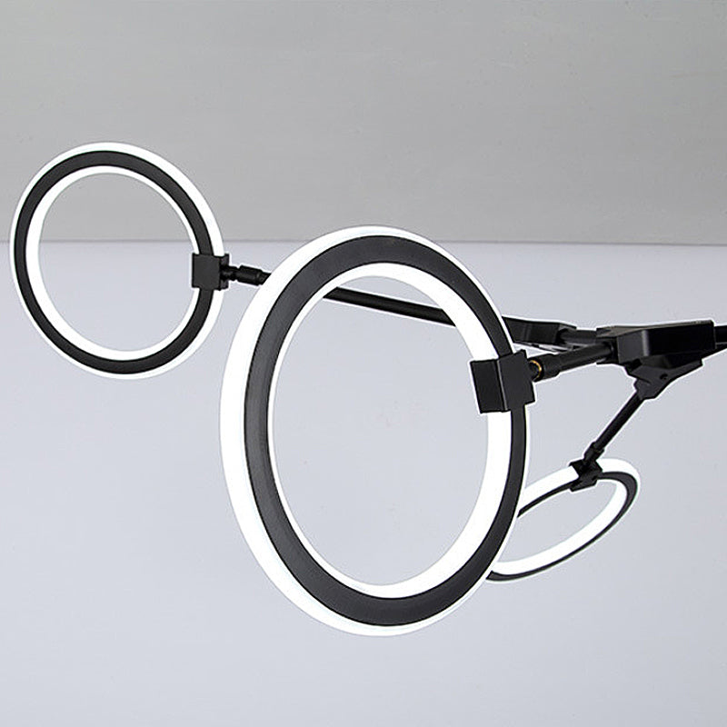 Contemporary 5-Light Metal Pendant Chandelier In Black