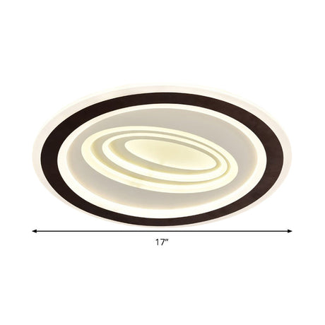 Modern Flush Mount Ceiling Light With Acrylic Led Black & White 3-Gear Settings