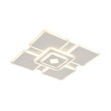 Modern Square Acrylic Led Ceiling Light In White With 3 Adjustable Brightness Levels