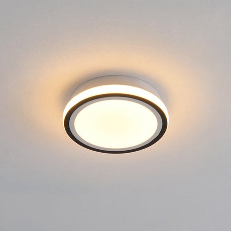 Minimalist Black Led Corridor Ceiling Flush Light With Versatile Metal Shade In White/3 Color