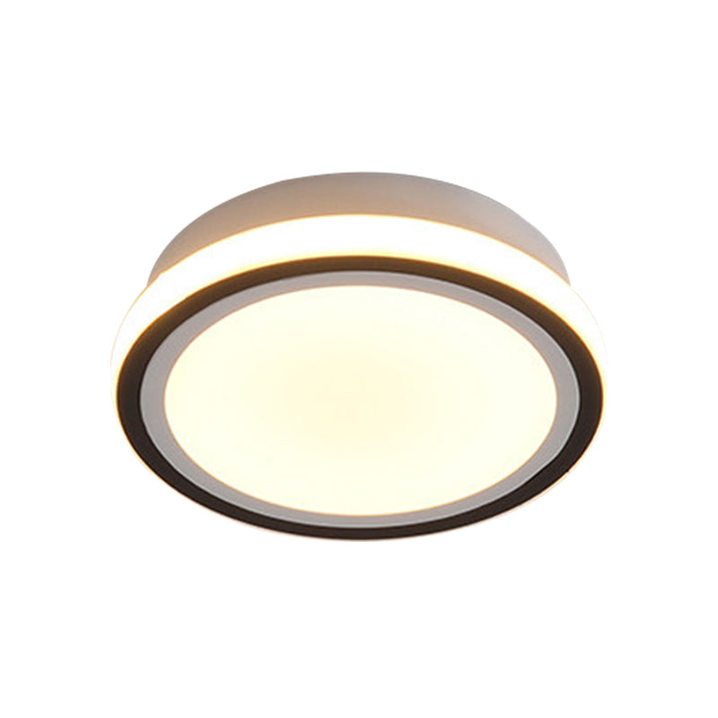 Minimalist Black Led Corridor Ceiling Flush Light With Versatile Metal Shade In White/3 Color