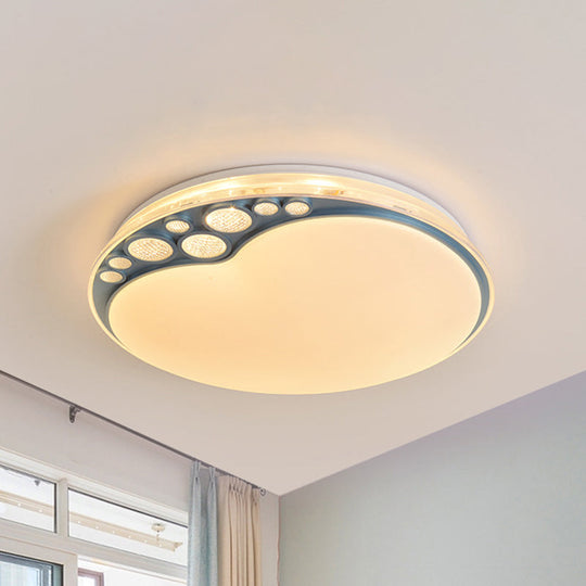 Sky Blue Apple Ceiling Lamp With Led Light In Warm/White/3 Colors