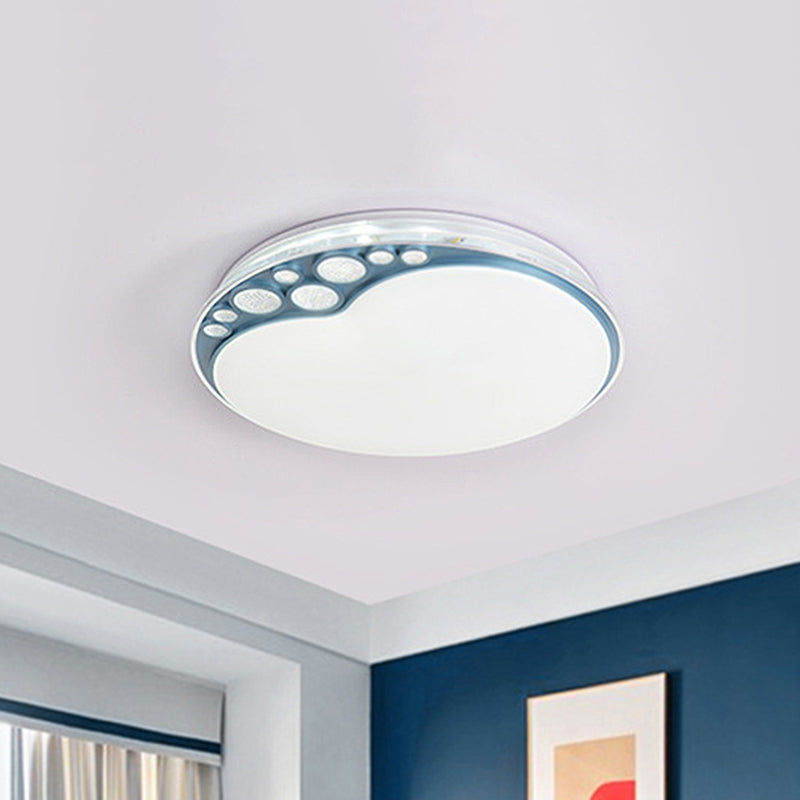 Sky Blue Apple Ceiling Lamp With Led Light In Warm/White/3 Colors / White