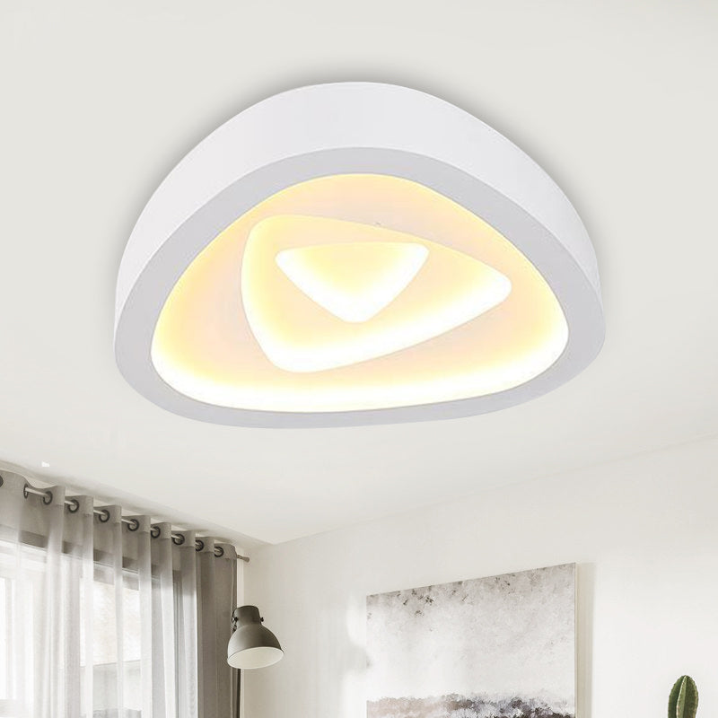 Nordic Style Triangle Ceiling Light - Acrylic White Led With Remote Control Dimming (16.5’ Or