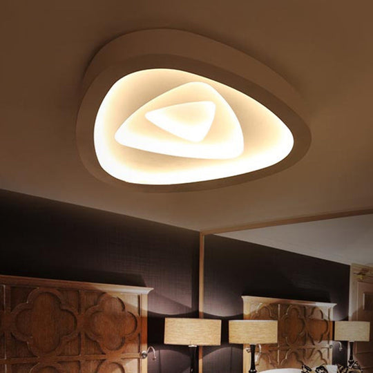 Nordic Style Triangle Ceiling Light - Acrylic White Led With Remote Control Dimming (16.5’ Or