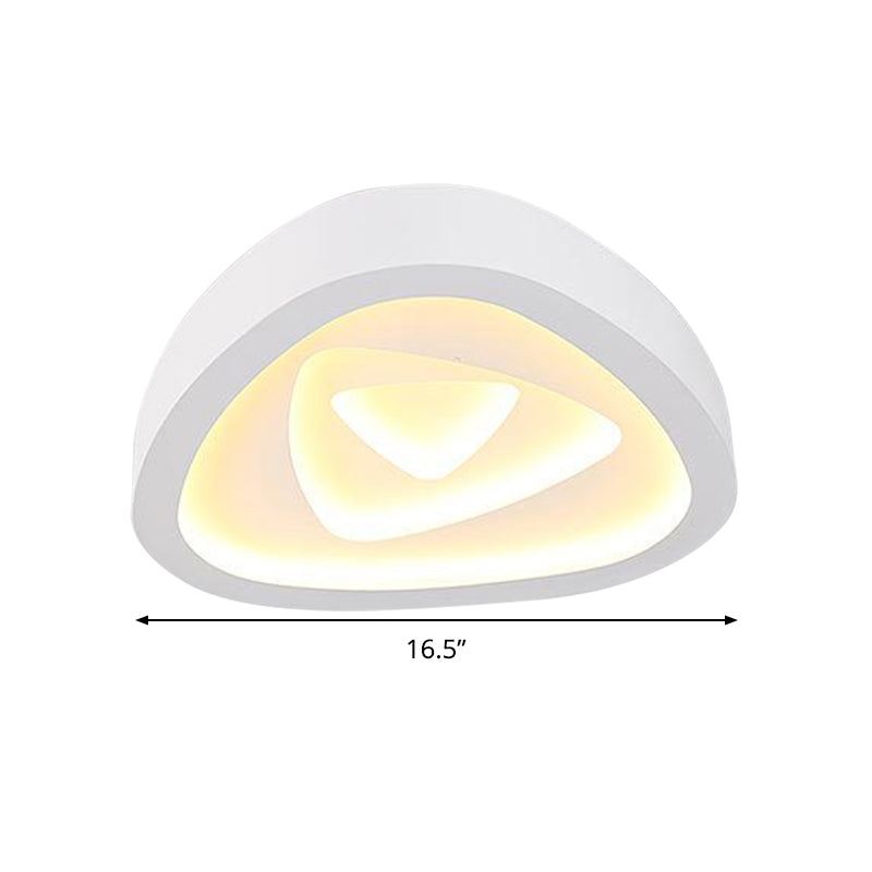 Nordic Style Triangle Ceiling Light - Acrylic White Led With Remote Control Dimming (16.5 Or 19/20.5