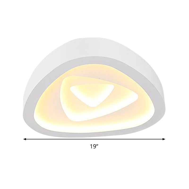Nordic Style Triangle Ceiling Light - Acrylic White Led With Remote Control Dimming (16.5 Or 19/20.5