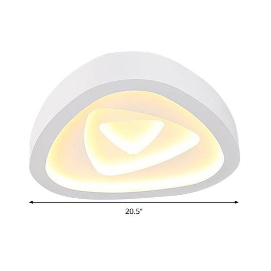 Nordic Style Triangle Ceiling Light - Acrylic White Led With Remote Control Dimming (16.5 Or 19/20.5
