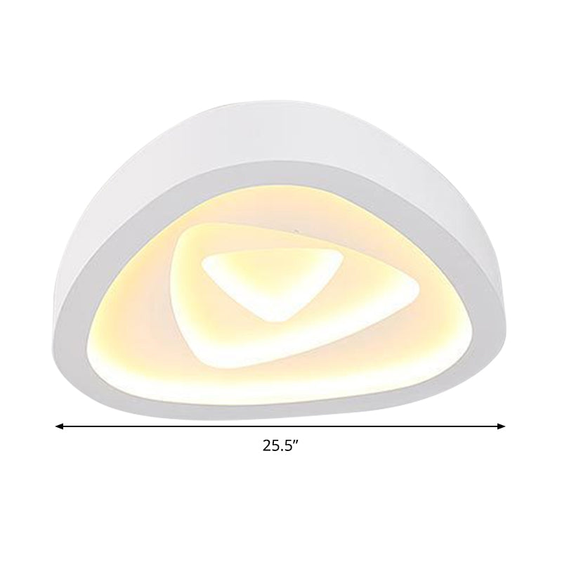 Nordic Style Triangle Ceiling Light - Acrylic White Led With Remote Control Dimming (16.5’ Or