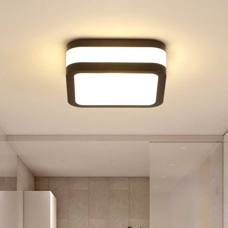 Sleek Black/White Cuboid Led Ceiling Light With Simple Style And Acrylic Finish In Warm/White
