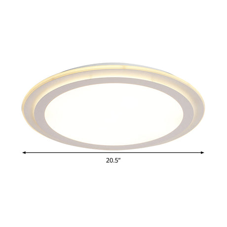 Modern 2 Tier Round Ceiling Flush Mount Light - 12.5/16.5/20.5 Dia Acrylic Led Warm/White White