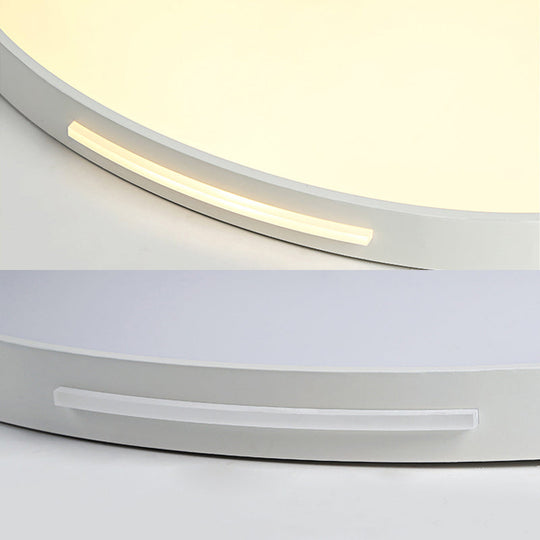23’/27’ Dia Led Acrylic Ceiling Light Fixture In Simple Style White Thin Round Flush Lamp With