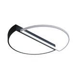 Modern Splicing Flush Mount Led Ceiling Light In Black/White With Dimming Control - 18/21.5 W