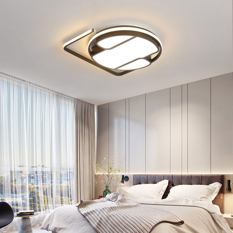 Geometric Led Ceiling Light In Modern Black And White Design - Sizes 16/19.5 3 Color Options For