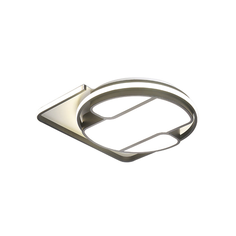 Geometric Led Ceiling Light In Modern Black And White Design - Sizes 16’/19.5’ 3 Color Options