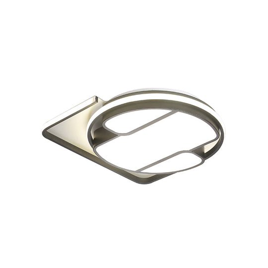 Geometric Led Ceiling Light In Modern Black And White Design - Sizes 16/19.5 3 Color Options For