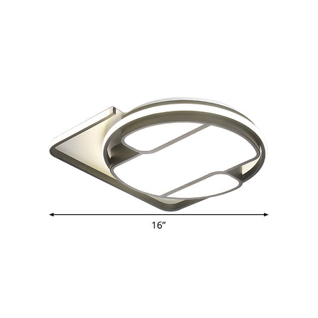 Geometric Led Ceiling Light In Modern Black And White Design - Sizes 16/19.5 3 Color Options For