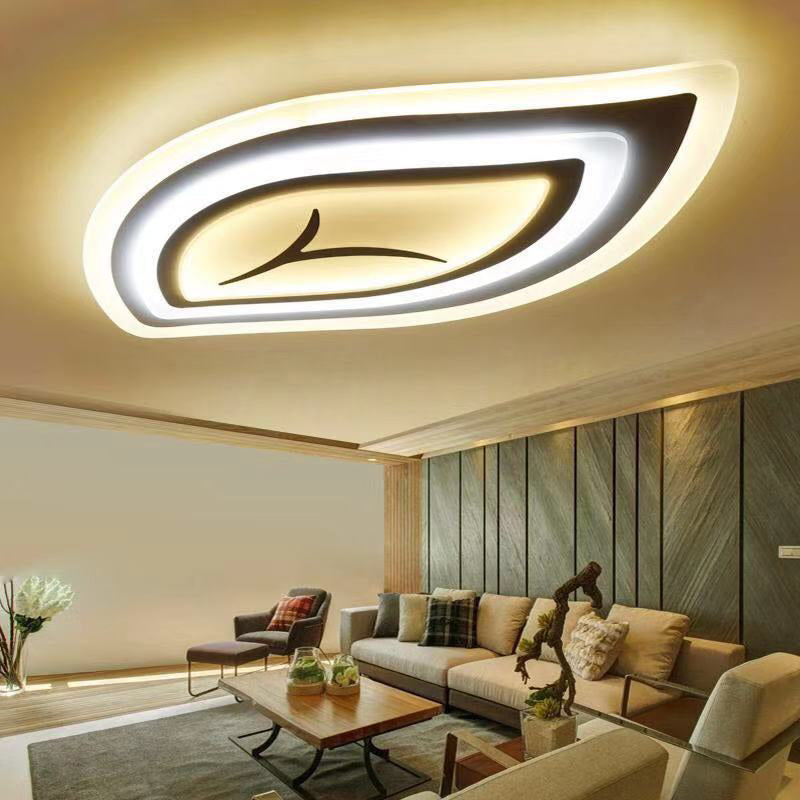 Modern Acrylic Led Ceiling Light With Stepless Dimming In Warm Or White - 21.5’/25.5’/33.5’ Wide