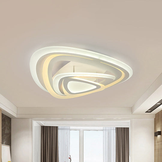 Modern White Triangle Acrylic Led Ceiling Light Fixture With Warm/White Lighting /