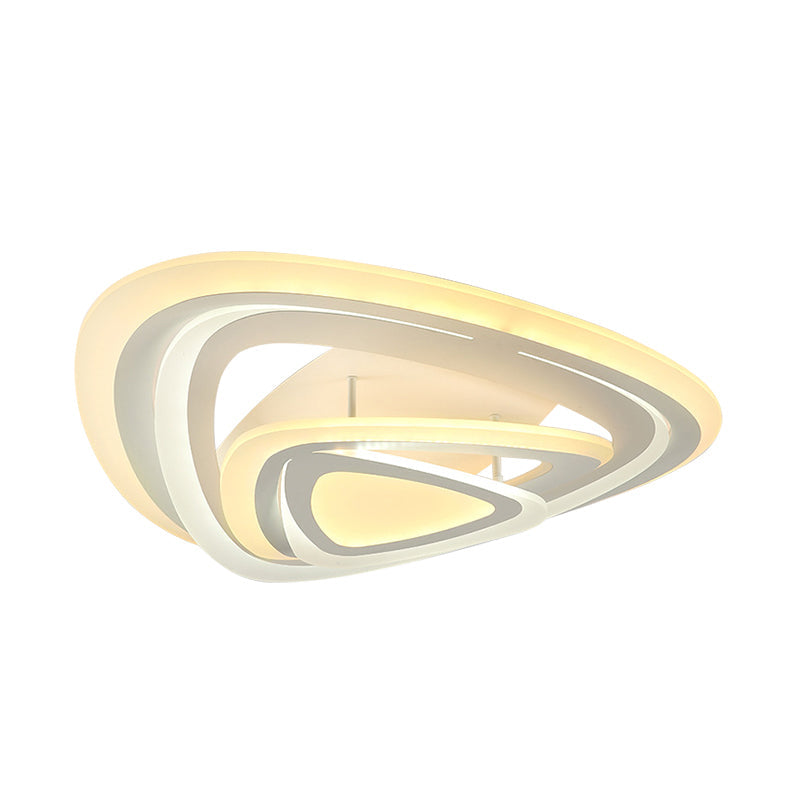 Modern White Triangle Acrylic Led Ceiling Light Fixture With Warm/White Lighting